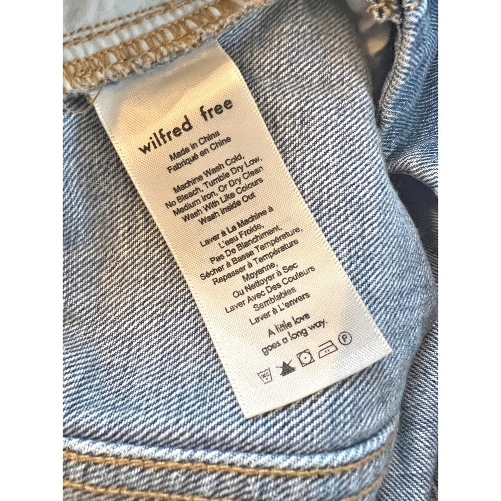 Aritzia Wilfred Free Ahrens Denim Mini Button Front A Line Skirt Size 4 - Picture 6 of 9